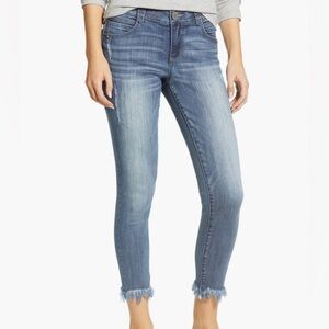 Wit & Wisdom Ab-Solution Chewed Hem Skinny Distressed Denim